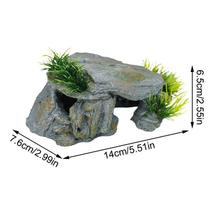 Cueva de Roca Natural para Reptiles - Escondite para Acuarios y Peceras de Agua Dulce