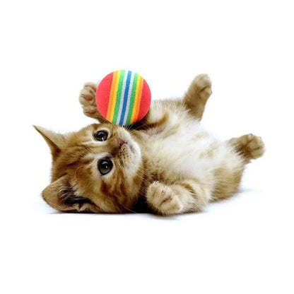 Pelotas de Espuma Arcoíris 🌈 – Pack Multicolor Antiestrés para Gatos