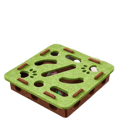 Caja Puzzle de Fieltro 🧩 – Rascador Interactivo con Pelotas para Gatos