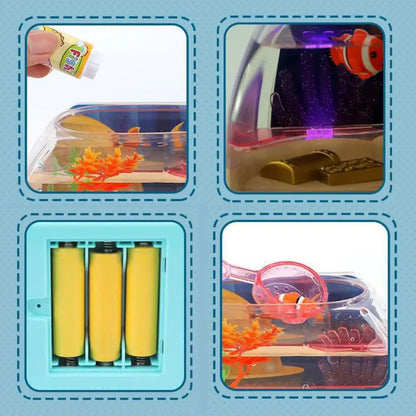 Acuario de Juguete Artificial con Música 🎵 – Mini Pecera Interactiva de Simulación