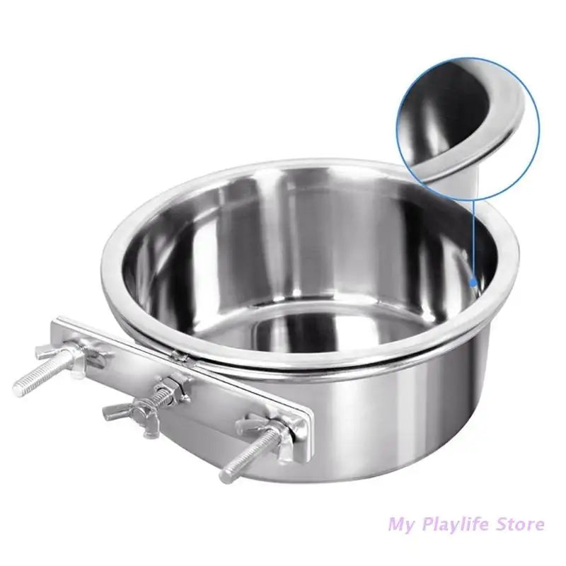 Cuenco Colgante de Acero Inoxidable para Jaula - Comedero y Bebedero para Gatos y Perros Pequeños
