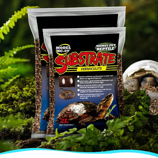 Sustrato de Perlita, Vermiculita y Fibra de Coco para Incubación de Huevos de Tortuga y Cría de Reptiles