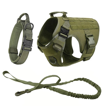 Arnés Táctico Militar 🎖️ – Bolsillos Molle, Incluye Correa y Collar para Perros