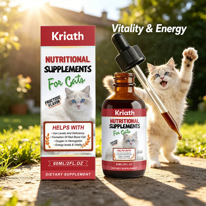 Gotas Nutricionales Kriath ⚡ – Energía, Vitalidad y Hierro para Gatos (60 ml)