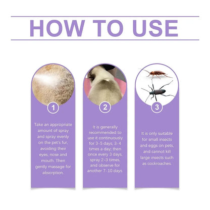 Yegbong Spray Repelente 🛡️ – Pulgas, Garrapatas y Ácaros para Perros y Gatos (50 ml)