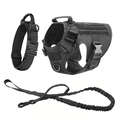Arnés Táctico Militar 🎖️ – Bolsillos Molle, Incluye Correa y Collar para Perros