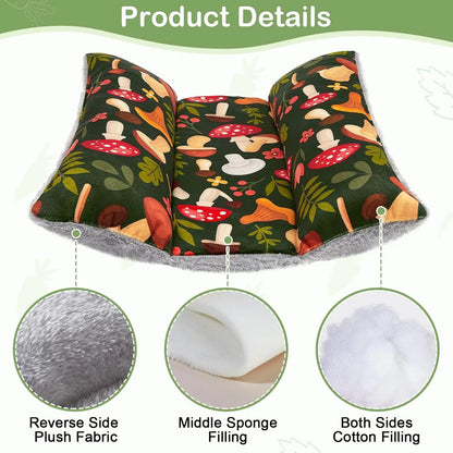 Cama Reversible Acolchada 🐰 – Cojín Lavable Doble Cara de Peluche para Conejos