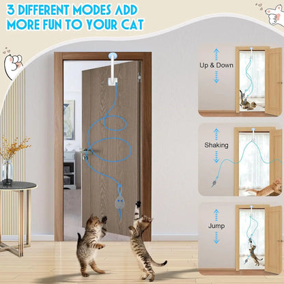 Juguete Colgante de Puerta 🚪 – Cinta Elástica con Muelle para Gatos