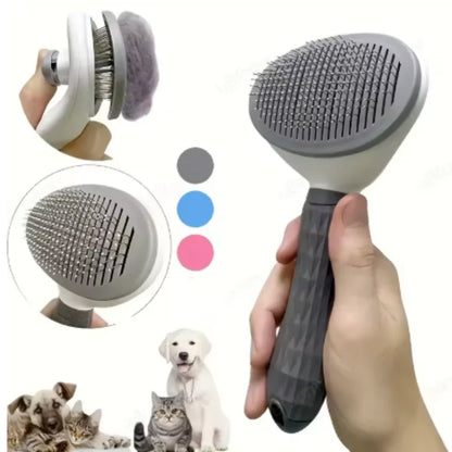 Cepillo Deslanador Automático de Un Clic 🐾 – Para Perros y Gatos