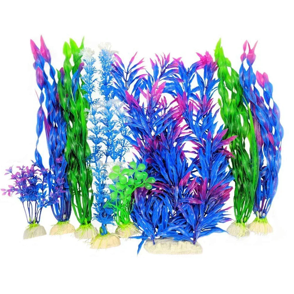Plantas Artificiales para Acuario - Decoración de Algas y Hierba Acuática