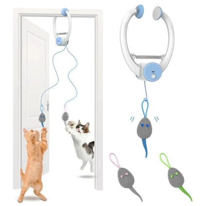 Juguete Colgante de Puerta 🚪 – Cinta Elástica con Muelle para Gatos