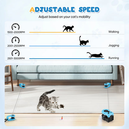 Rueda de Ejercicio Interactiva 🐾 – Simula la Caza, Velocidad Ajustable para Gatos