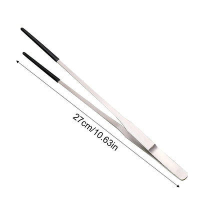 Pinzas Antideslizantes de Acero Inoxidable para Acuario - Punta Curva para Alimentar Reptiles