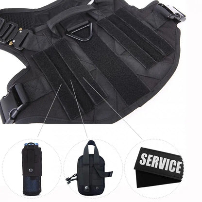Arnés Táctico Militar 🎖️ – Bolsillos Molle, Incluye Correa y Collar para Perros