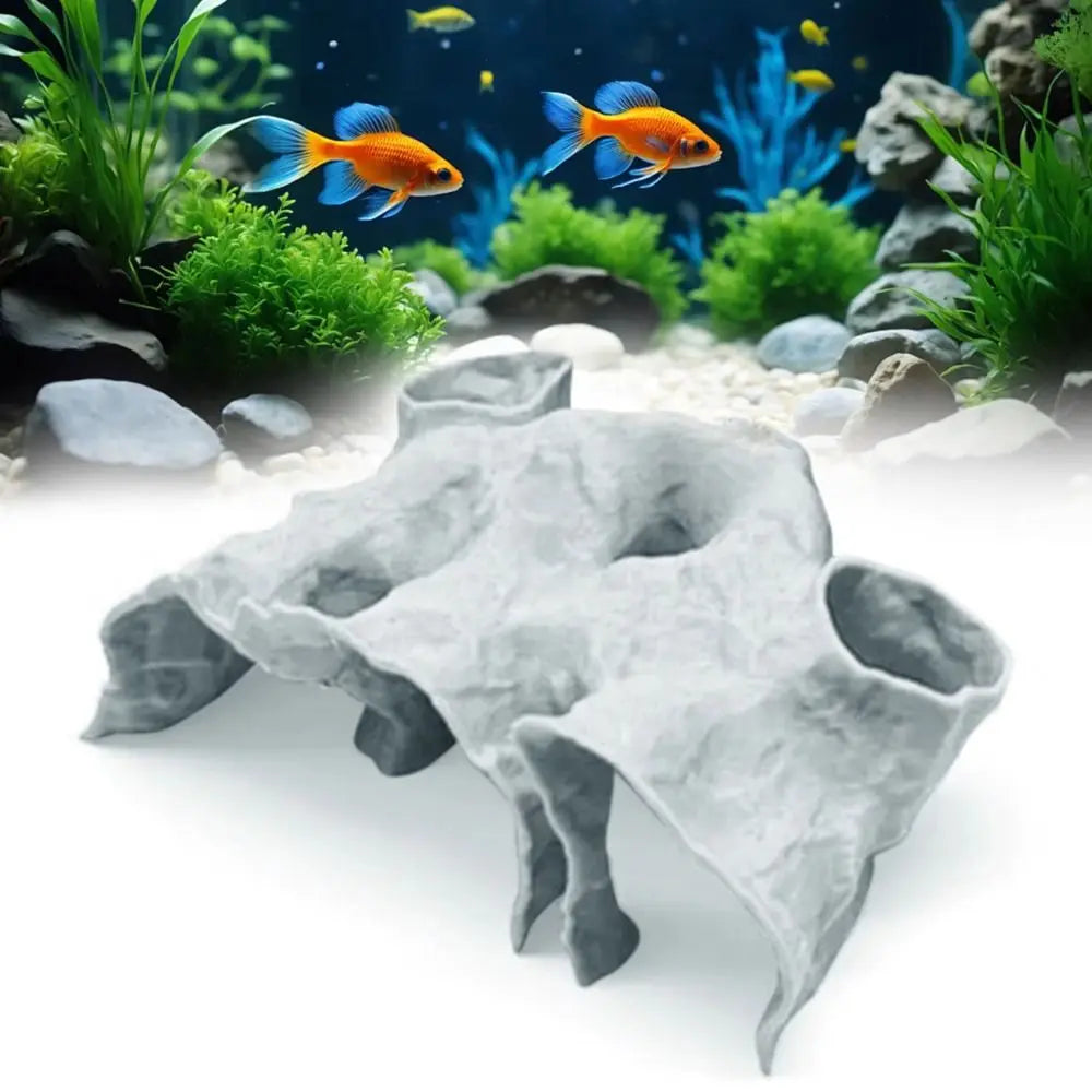 Túnel Cueva de Grava 3D para Acuario - Escondite Decorativo para Peces