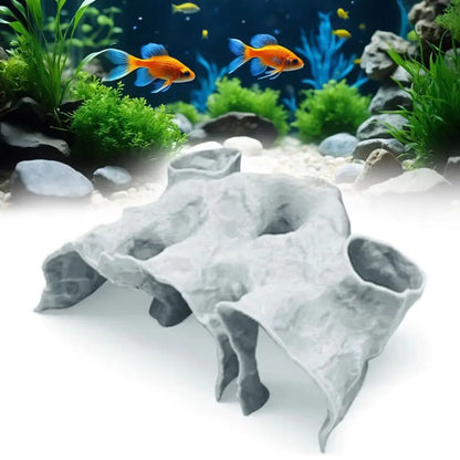 Túnel Cueva de Grava 3D 🐠 – Escondite Decorativo para Peces
