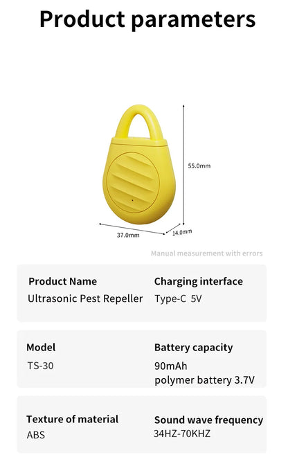 Repelente Ultrasónico Recargable 🔋 – Contra Pulgas y Garrapatas para Perros y Gatos