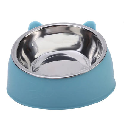 Cuenco de Acero Inoxidable Antideslizante 🥣 – Bowl Elevado 15° con Protección Cervical