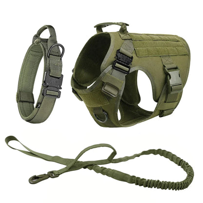 Arnés Táctico Militar 🎖️ – Bolsillos Molle, Incluye Correa y Collar para Perros
