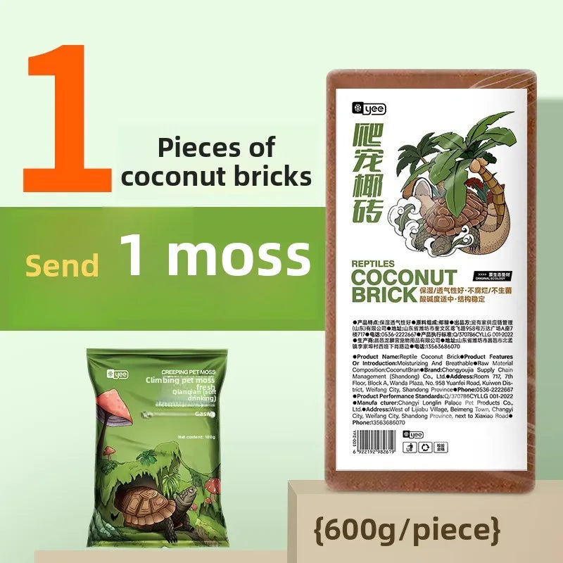 YEE Kit de Hibernación para Tortugas - Ladrillo de Fibra de Coco y Musgo Sphagnum para Tortugas de Orejas Rojas y de Estanque