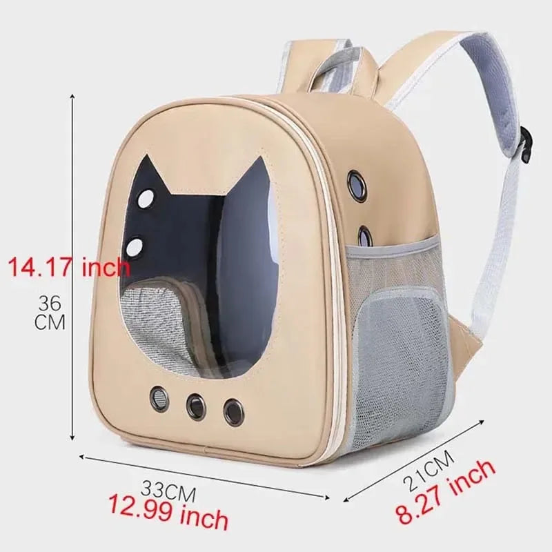 Mochila Transparente Plegable para Gatos y Perros Pequeños - Transporte Cómodo