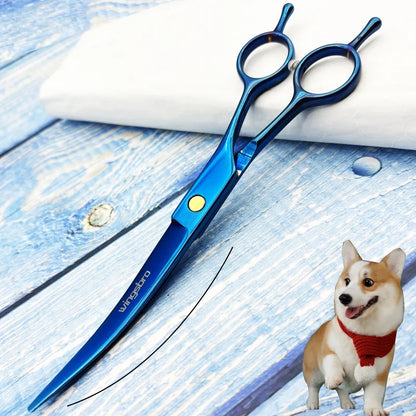 Tijeras Curvas Profesionales de Peluquería ✂️ – 7 Pulgadas para Perros