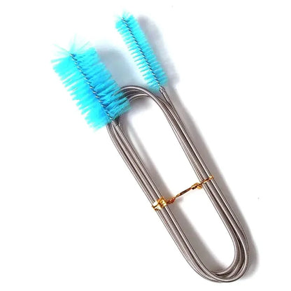 Cepillo Limpiador Flexible de Doble Extremo 🧹 – Acero Inoxidable para Tubos de Acuario