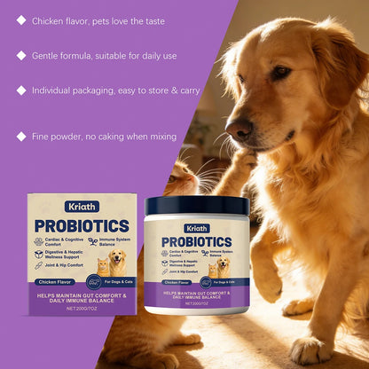 Probióticos en Polvo Sabor Pollo 🐔 – Suplemento Digestivo para Perros y Gatos (200 g)
