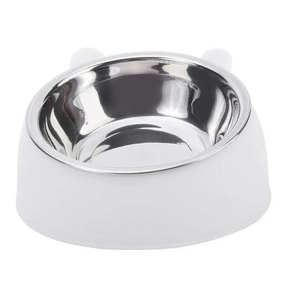 Cuenco de Acero Inoxidable Antideslizante 🥣 – Bowl Elevado 15° con Protección Cervical