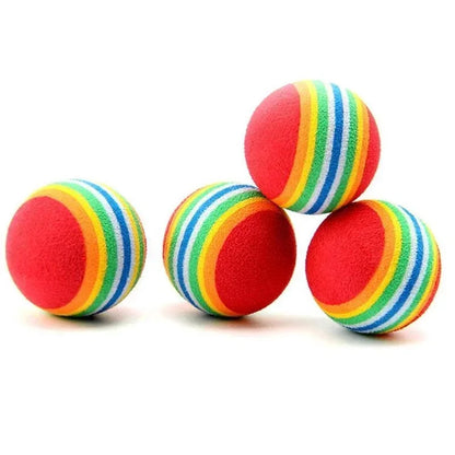Pelotas de Espuma Arcoíris 🌈 – Pack Multicolor Antiestrés para Gatos