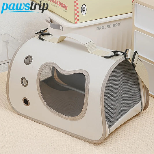 Bolso Transportín Portátil para Perros y Gatos Pequeños - Plegable, Transpirable
