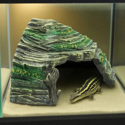 Cueva de Roca de Resina - Escondite y Plataforma para Tomar el Sol para Anfibios y Reptiles Pequeños