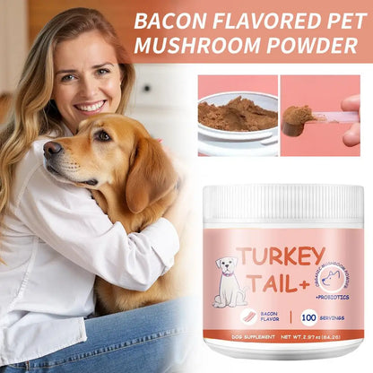 Polvo de Setas Sabor Bacon 🍄 – Digestión Intestinal Saludable para Gatos y Perros