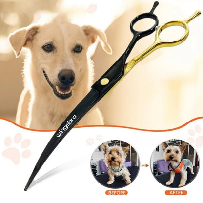 Tijeras Curvas Profesionales de Peluquería ✂️ – 7 Pulgadas para Perros