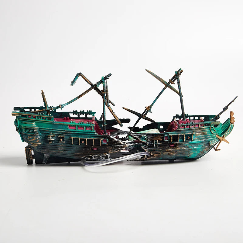 Barco Pirata Naufragado - Decoración de Resina para Acuario