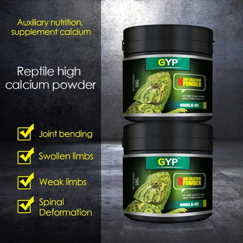 Polvo de Calcio Alto para Reptiles Trepadores - Lagartos, Tortugas, Camaleones y Geckos
