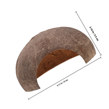 Escondite de Cáscara de Coco para Tortugas - Plataforma para Tomar el Sol y Decoración de Hábitat