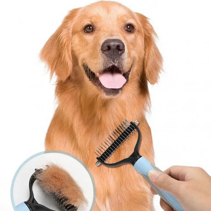 Peine Desenredante Profesional 🐾 – Cepillo Antinudos para Perros y Gatos