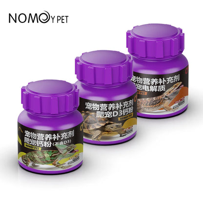 NOMOY Kit de Suplementos Completo 💊 – Calcio con D3, sin D3 y Multivitamínico para Reptiles