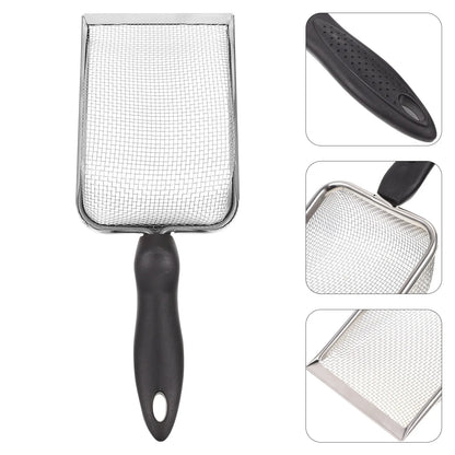 Pala Filtradora de Acero Inoxidable para Sustrato de Terrario - Mango Ergonómico para Reptiles