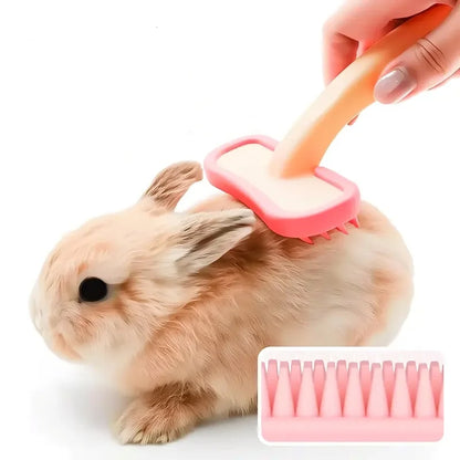 Peine de Silicona 🛁 – Herramienta de Aseo y Baño para Conejos y Cobayas