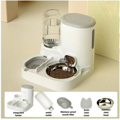Comedero y Bebedero Integrado 💧 – Dispensador Automático para Gatos y Perros