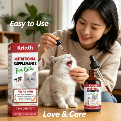 Gotas Nutricionales Kriath ⚡ – Energía, Vitalidad y Hierro para Gatos (60 ml)