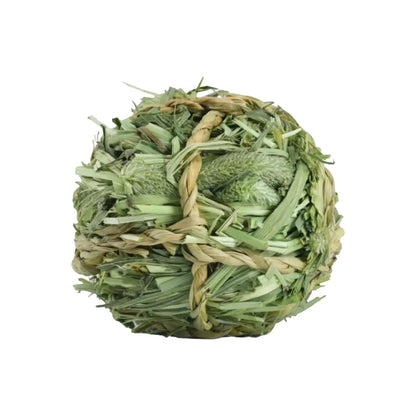 Bola de Heno Timothy Masticable 🌾 – Juguete de Actividad para Conejos y Pequeños Animales