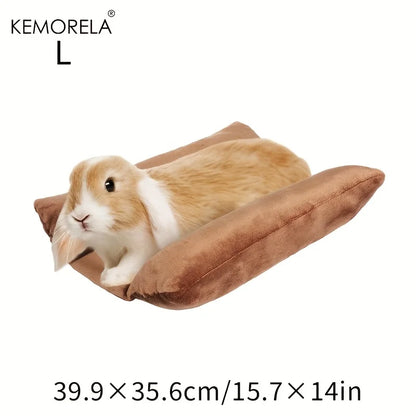 Kemorela Cama Cóncava 🐰 – Cojín Grueso de Peluche con Almohada de Algodón