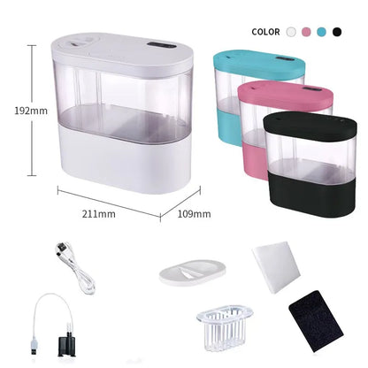 Acuario Creativo de Sobremesa 💡 – Filtración Biológica y Luz LED para Betta