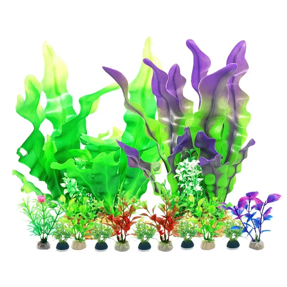 Plantas Artificiales para Acuario - Decoración de Algas y Hierba Acuática