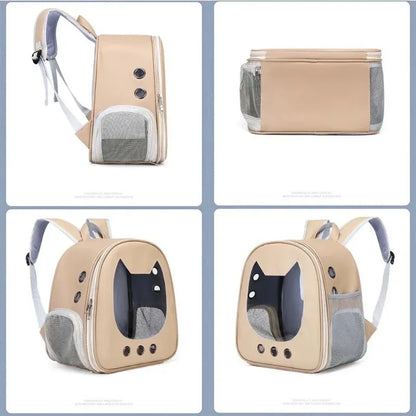 Mochila Transparente Plegable 🐾 – Transporte Cómodo para Gatos y Perros Pequeños