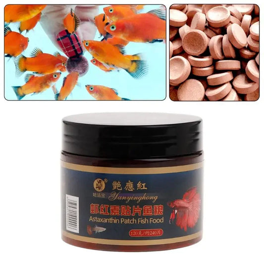 Tabletas de Astaxantina para Acuario (240 uds) - Alimento Hundible No Tóxico