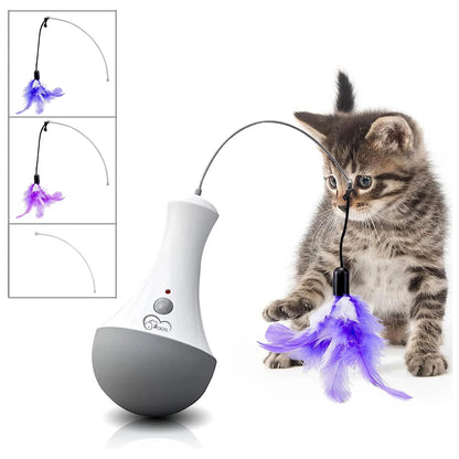 Juguete Automático de Plumas 🪶 – Rotación 360° Silenciosa para Gatos